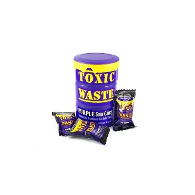 Toxic Waste 42G Hazardously Sour Candy Hordó Lila