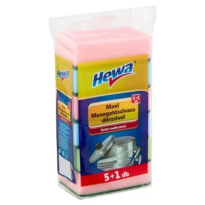 Hewa 5+1db-os Maxi Mosogatószivacs Dörzsivel