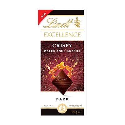 Lindt Excellence 100G Dark Crispy Wafer & Caramel LNEX1056