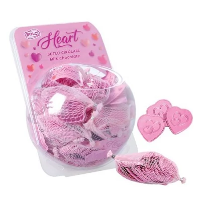 Bolci 63G Hálos Tejcsokoládé Rózsaszín Szivecskék EBK186