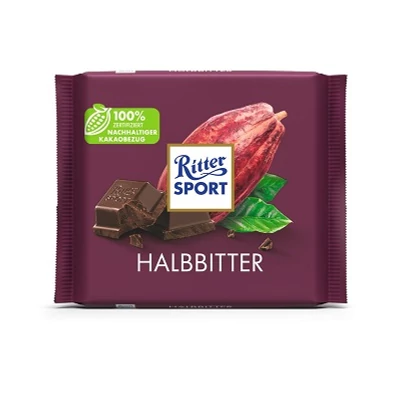 Ritter Sport 100G Halbbitter 50%