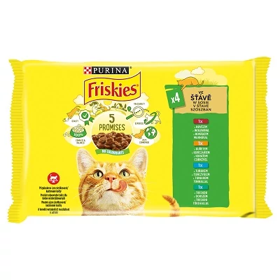 Friskies Macskaeledel 4*85G Marha-Csirke-Tonhal-Tőkehal