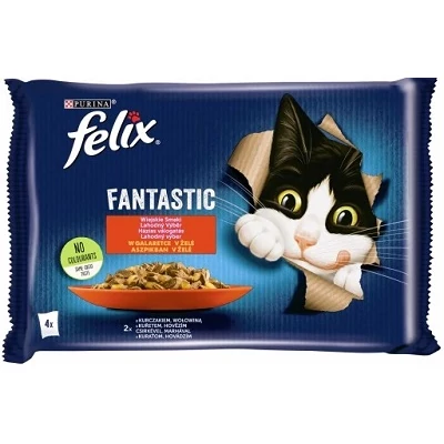 Felix Macskaeledel Aszpikos 4*85G Marha-Csirke