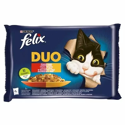 Felix Fantastic Macskaeledel Aszpikos 4*85G Duo Házias Válogatás