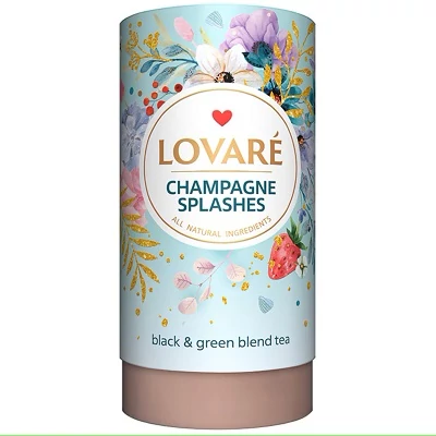Lovaré 80G Champagne Splashes - Fekete És Zöld Szálas Tea