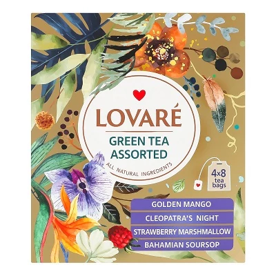 Lovaré 48G Green Tea Assorted - Zöld Filteres Teaválogatás