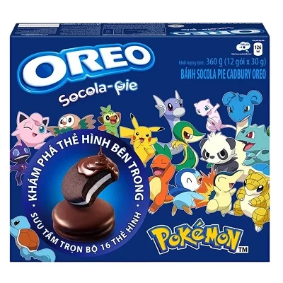 Oreo Pokemon 360G Socola-Pie Cadbury (12x30G)