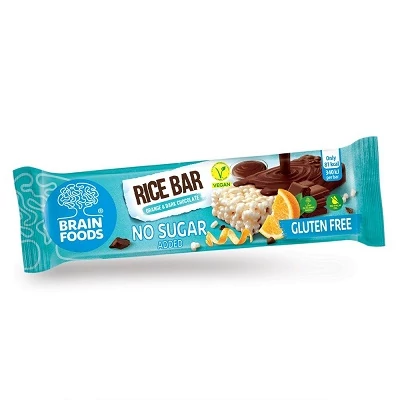 Brainfood GM Rizsszelet 18G Narancs-Étcsokoládés