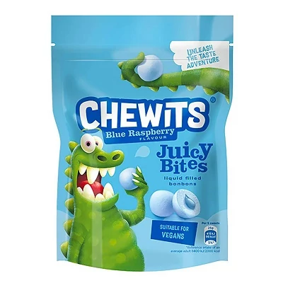 Chewits 115G Blue Raspberry Bites Málna Ízű Cukor Málnás Töltelékkel