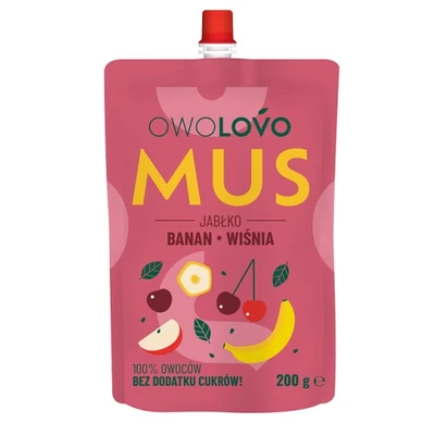 Owolovo 200G MUS 100% Alma-Banán-Meggy püré