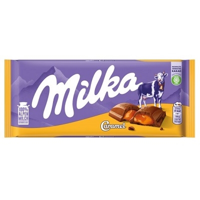 Milka Caramel Alpesi tejcsokoládé karamelltöltelékkel 100G