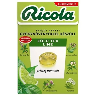 Ricola 40G Zöld Tea - Lime