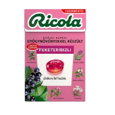 Ricola 40G Feketeribizli
