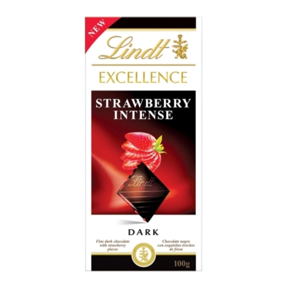 Lindt Excellence Strawberry Intense eper ízű krémmel töltött étcsokoládé 100G