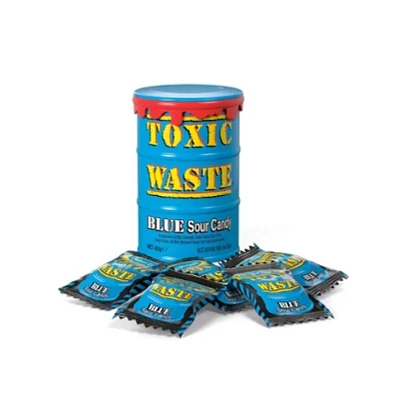 Toxic Waste 42G Hazardously Sour Candy Hordó Kék