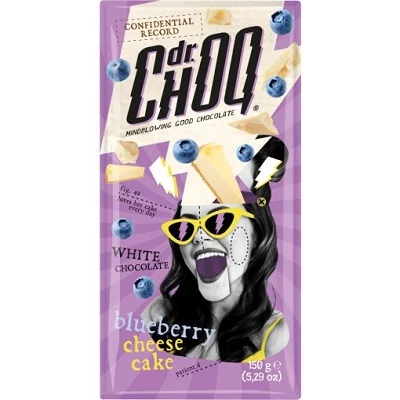 Dr. Choq 150G Fehér Csokoládé Tábla Áfonyás Sajttorta Ízesítéssel 