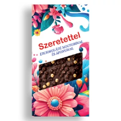 Chocolips 100G Szeretettel - Étcsokoládé Mogyoróval és Áfonyával