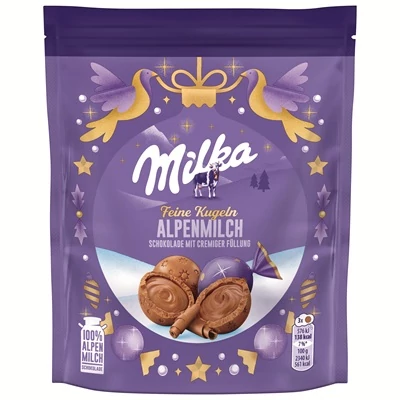 Milka 90G Karácsonyi Tejkrémes golyó