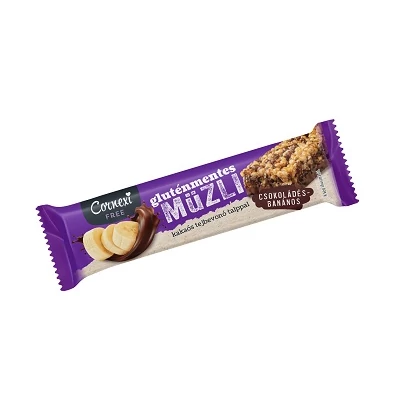 Cornexi 25G Csokoládés-Banános Müzliszelet Kakaós Bevonó Talppal GM