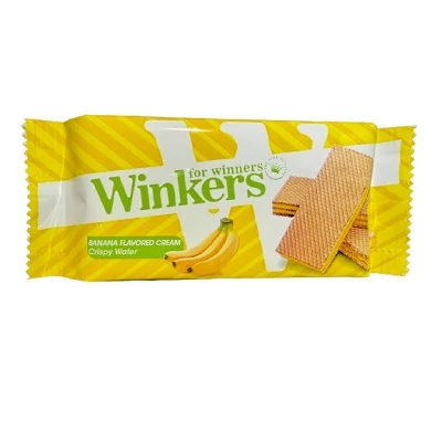Winkers 45G banán ízű krémmel töltött ostya