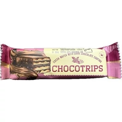 Chocotrips 50G étbevonóba mártott kakaós ostya kakaó ízű krémmel