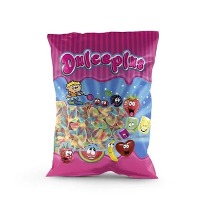 Dulceplus 1Kg Sour Multicolour Lips -Vegyes Gyümölcs Ízű Savanyú Gumicukor (17024)