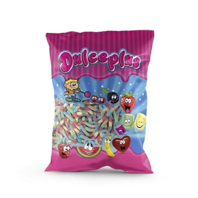 Dulceplus 1Kg Sour Multicolour Worms -Vegyes Gyümölcs Ízű Savanyú Gumicukor (17026)