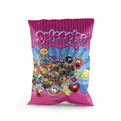 Dulceplus 1Kg Multicolour Ring -Vegyes Gyümölcs Ízű Gumicukor (17017)