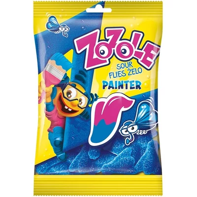 Zozole 75G Légy formájú Kék színű, nyelvfestős gumicukor