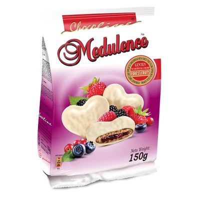Medulence Fehércsokis Puszedli Erdei gyümölcsös 150g