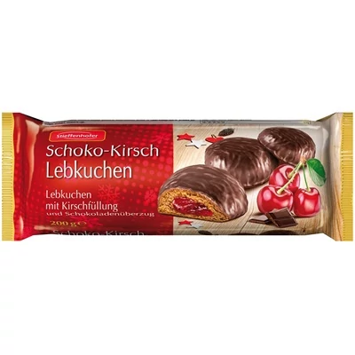 Stieffenhofer 200G Mézeskalács Puszedli Cseresznyés Töltelékkel és Csokoládés Bevonattal