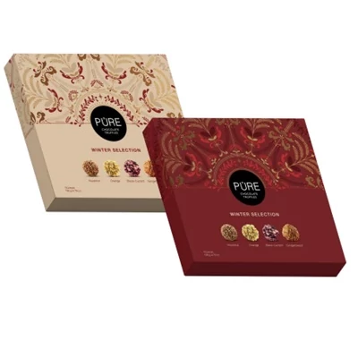 Pure 136G Tej és Étcsokoládé Válogatás 4 féle krémmel töltve