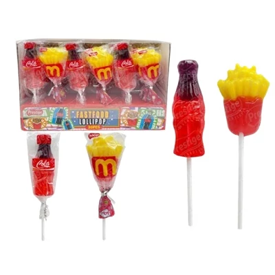 Figurás  nyalóka(Fastfood) vegyes ízben 15g