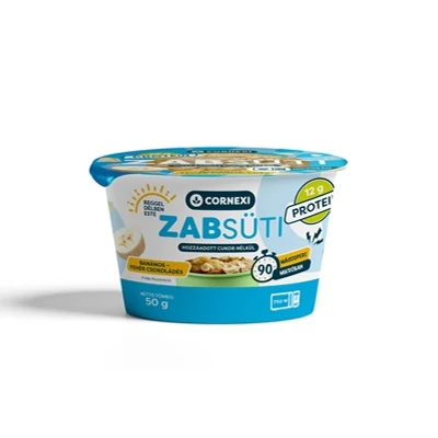 Cornexi 50G Protein Banános- Fehér Csokoládés Alappor Zabbal, poharas sütemény készítéséhez 