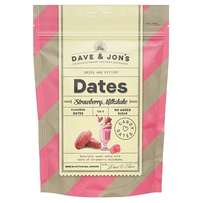 Dave & Jon's 125G Dates Strawberry Milkshake  - ízesített datolya 