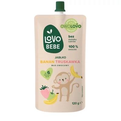 Lovo Bebe 120G Gyümölcspüré Alma-Banán-Eper +6h