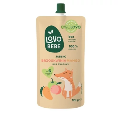 Lovo Bebe 120G Gyümölcspüré Alma-Őszibarack-Mangó +6h