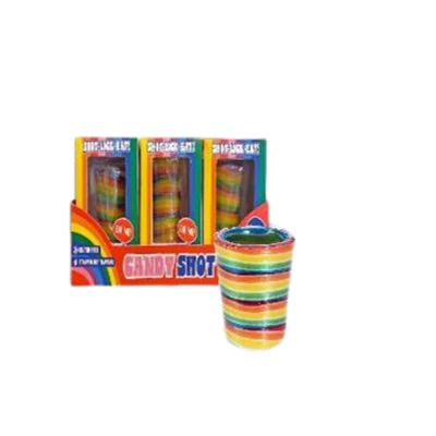Becky's 50G Candy Cane Shot Glass Rainbow (996420A)