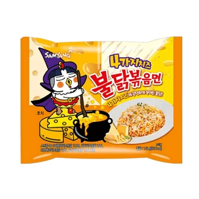 Buldak 140G Instant Ramen Tészta Csípős Csirke Négysajtos ízesítéssel