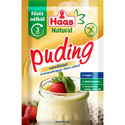 Haas Natural Pudingpor Vanília Főzés Nélküli 60G