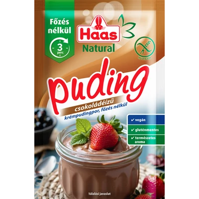 Haas Natural Pudingpor Csokoládé Főzés Nélküli 64G