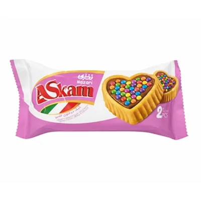 Nazari 46G Askam Kakaó Ízű Krémmel Töltött Piskóta Cukorkadrazséval Szórva