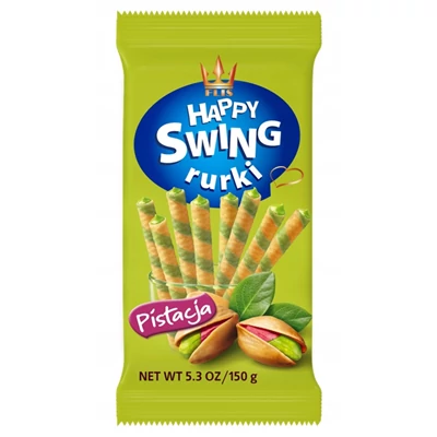 Happy Swing 150G Pisztácia ízű krémmel töltött ostyarúd