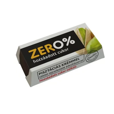 Szerencsi ZERO 21G Pisztácia Ízű Krémmel Töltött Tejcsokoládé Édesítőszerrel