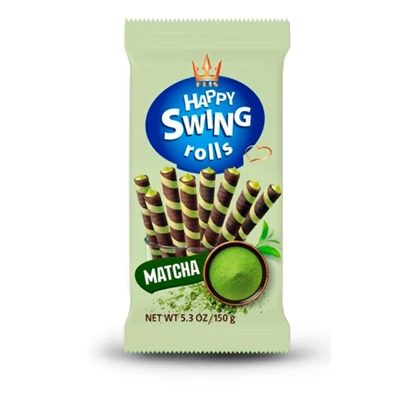 Happy Swing 150G Matcha ízű krémmel töltött ostyarúd