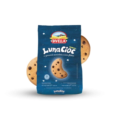 Divella 350G Lunacioc Csokoládé és Corn Flakes Darabos Keksz