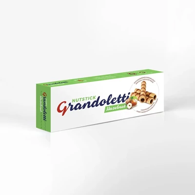 Grandoletti 80G Nutstick Hazelnut Mogyorókrémes Karamellizált Ropogós Csíkos Ostyarúd