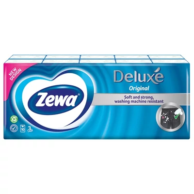 Zewa Deluxe Papírzsebkendő 90Db-Os Natúr Sötétkék