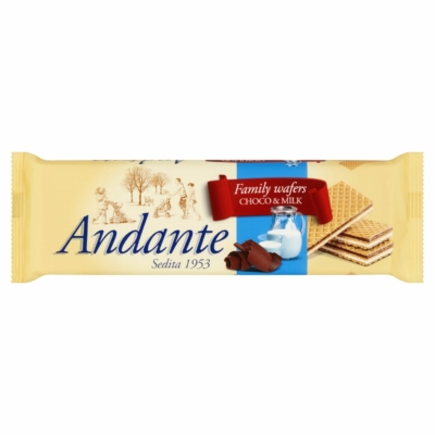 Andante tejes-csokoládés ízű krémmel töltött ostyák 130G