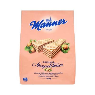 Manner mogyoró ízű krémmel töltött ostya 400G